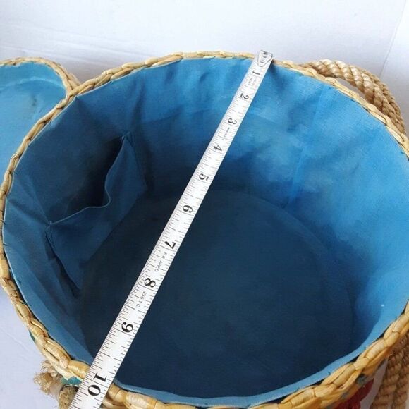 Vintage 70's Straw Floral Hats/ Tote Bag - Picture 6 of 12